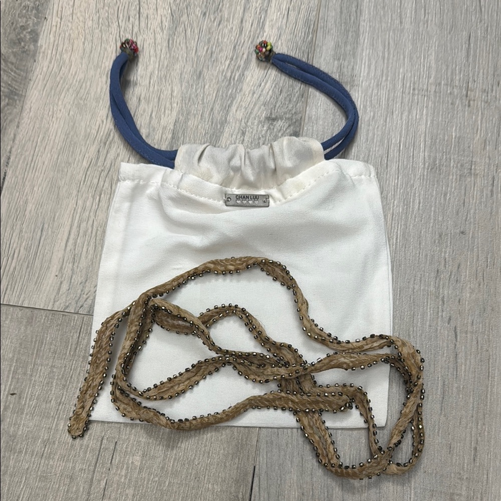 Chan Luu Beige Silk Wrap Bracelet